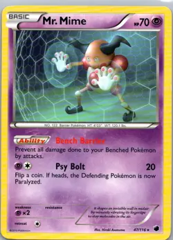 Pokemon TCG Mr Mime 47/116 Plasma Freeze LP - Image 1