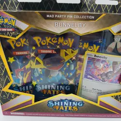 Pokemon Shining Fates TCG Mad Pin Party Bunnelby Box Factory Sealed - Image 2