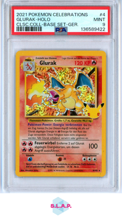 GLURAK-HOLO CLSC.COLL-BASE SET-GER. POKEMON CELEB CLSC. COLL. 2021 4 PSA 9 - Image 1
