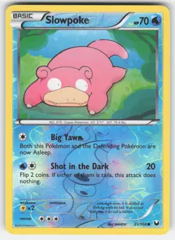 Slowpoke 23/108 Common Dark Explorers Pokemon Reverse Holo MP - Image 1