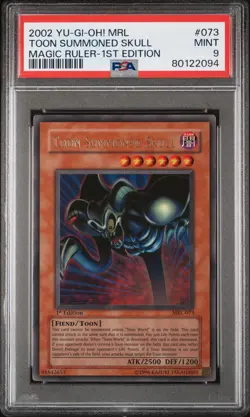 2002 YuGiOh Toon Summoned Skull 1st Ed. MRL-073 Ultra Rare PSA 9 Mint - Image 2