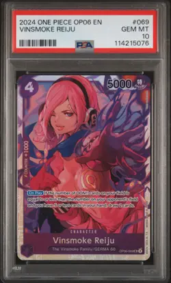 2024 ONE PIECE OP06-WINGS OF THE CAPTAIN #069 VINSMOKE REIJU PSA 10 - Image 1