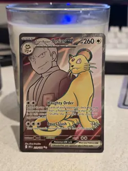 Team Rocket's Persian EX 219/182 Destined Rivals Full Art Ultra Rare Holo Card - Image 1