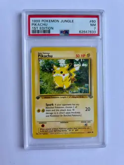 Pikachu 1st Edition 1999 Jungle PSA 7 60/64 NM WOTC Pokemon Card - Image 1