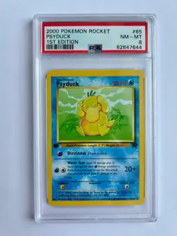 Psyduck 1st Edition PSA 8 2000 Pokemon Card 65/82 Team Rocket NM-MT WOTC Vintage - Image 1
