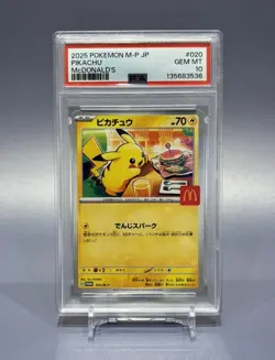 PSA 10 Pikachu 020/M-P – McDonald’s Happy Set Promo – Japanese Pokemon Card 2025 - Image 1