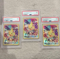 Pokemon Crown Zenith Pikachu #160 Full Art Holo PSA 9 Lot of 3 Cards 2023 - Image 1