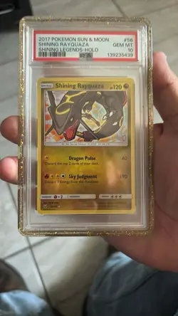 Pokemon TCG Shining Rayquaza Holo Rare Card Shining Legends 56/73 PSA 10 - Image 1