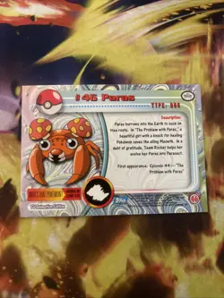 PARAS #46 - BLUE Logo - NON-HOLO - SERIES 1 - TOPPS Pokemon Card - LP/P - Image 2
