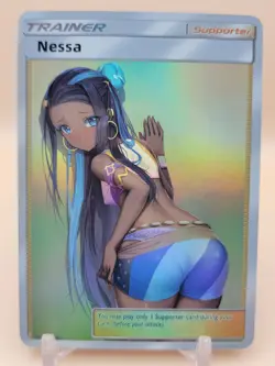 ❤ NESSA Trainer Pokemon Anime Waifu Card Girl Foil Doujin Holo ACG❤ - Image 1