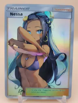 ❤ NESSA Trainer Pokemon Anime Waifu Card Girl Foil Doujin Holo ACG❤ - Image 1