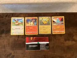 Lot of (4) 2024 Character Pokemon Cards Prism Pikachu - Image 1