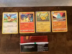 Lot of (4) 2024 Character Pokemon Cards Prism Pikachu - Image 3