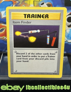 Pokemon Card TCG WOTC Base Set Item Finder 74/102 Non Holo Rare Unlimited LP F/S - Image 1