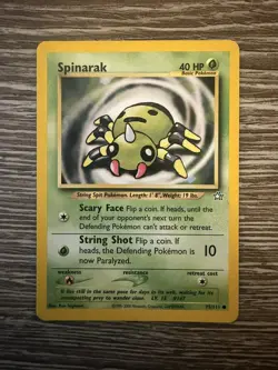 Spinarak 75/111 Neo Genesis WOTC Vintage Pokemon TCG Card - Image 1