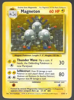 Magneton - 9/102 - Pokemon Base Set Unlimited Holo Rare Card WOTC - Image 1