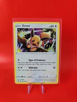 Eevee SWSH118 Black Star Promo Cosmo Holo Pokemon TCG Card - Image 1