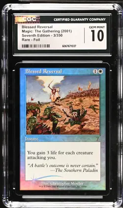 BLESSED REVERSAL 7th Edition Foil Rare CGC 10 MTG [Nostalgium] - Image 1