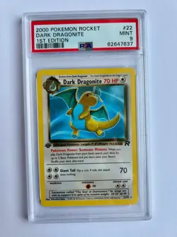 Dark Dragonite 1st Edition PSA 9 Pokemon 22/82 WOTC 2000 MINT - Image 1