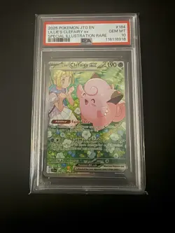 Pokemon EN-Journey Together Lillie's Clefairy EX Illustration Rare PSA 10 #184 - Image 1