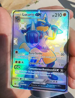 2019 Pokemon Lucario GX SV64/SV94 Hidden Fates Shiny Vault Full Art Holo - Image 1