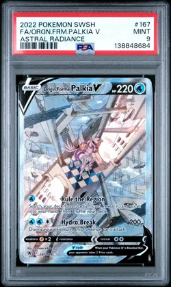 2022 POKEMON SWORD & SHIELD ASTRAL RADIANCE FULL ART/ORIGIN FORME PALKIA V PSA 9 - Image 1