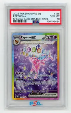 2025 POKEMON PRE EN-PRISMATIC EVOLUTIONS #155 ESPEON EX PSA 10 - Image 1