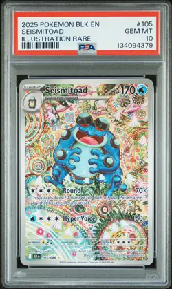 2025 POKEMON BLK EN-BLACK BOLT ILLUSTRATION RARE #105 SEISMITOAD PSA 10 - Image 1