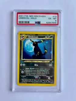 Umbreon Holo Pokemon Neo Discovery 13/75 PSA 6 EX-MT WOTC Vintage - Image 1