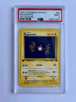 Magnemite 1st Edition PSA 9 Team Rocket 2000 Pokemon 60/82 MINT WOTC Vintage - Image 1