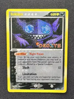 Sableye 23/107 2005 EX Deoxys Pokemon TCG Reverse Holo Rare Stamped - Image 1