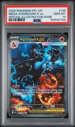 Pokemon 2025 Mega Charizard X EX 125 Phantasmal Flames SIR GEM MINT PSA 10 - Image 1