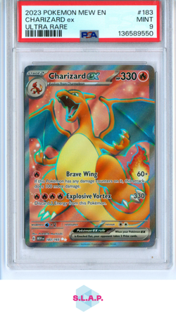 CHARIZARD EX ULTRA RARE POKEMON MEW EN-151 2023 183 PSA 9 - Image 1