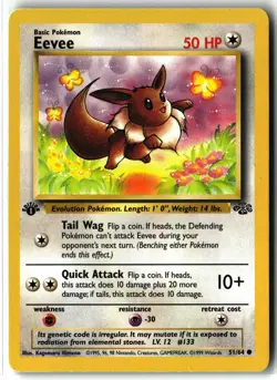 Eevee ⭐ 51/64 1st Edition Wizards Jungle 1999 Pokemon NM/LP - Image 1