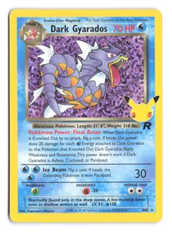 Pokemon Dark Gyarados Celebrations Classic Collection Holo 8/82 Team Rocket B - Image 1
