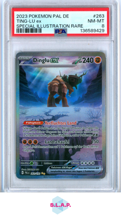 TING-LU EX SPECI4L ILL RARE POKEMON GER PAL DE-PALDEA EVOLVED 2023 263 PSA 8 - Image 1