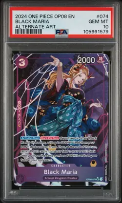 2024 ONE PIECE OP08-TWO LEGENDS #074 BLACK MARIA OP08-ALTERNATE ART PSA 10 - Image 1
