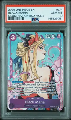 PSA 10 BLACK MARIA OP08-074 ILLUSTRATION BOX VOL.2 ONE PIECE 😍 - Image 1