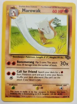 Pokemon TCG Card Marowak Art Jungle Non Holo 39/64 Nintendo 1999 - Image 1