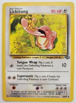 Pokemon TCG Card Lickitung Art Jungle Non Holo 38/64 Nintendo 1999 - Image 1