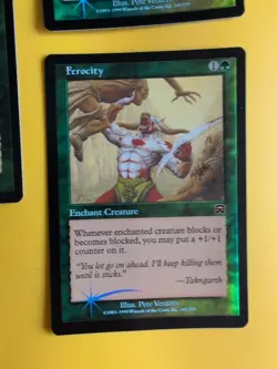 Ferocity x3. Enchant creature Mercadian Masques. FOIL. Magic the Gathering Card. - Image 2