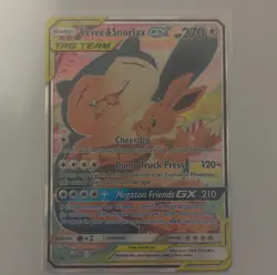 Pokemon TCG Sun & Moon Eevee and Snorlax GX SM169 Holo Tag Team Promo Card - Image 1