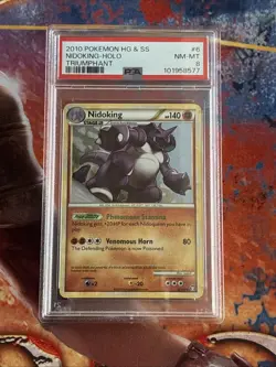 Nidoking 6/102 HGSS Triumphant Holo PSA 8 NM-MT Pokemon Card - Image 1