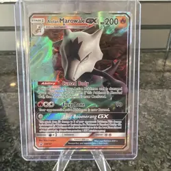 Alolan Marowak GX Black Star Promo Rare Holo Card SM187 Pokemon TCG Sun & Moon - Image 1