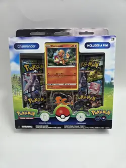 Pokemon Go Pin Collection New Sealed Charmander Promo Card + 3 Booster Packs - Image 1