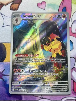 Armarouge Scarlet & Violet Base Illustration Rare Holo Pokemon TCG Card 203/198 - Image 3