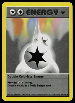 Pokemon Card - Double Colorless Energy 1st Edition Base Set Shadowless 96/102 - Image 1