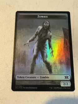 mtg foil token Angel // Zombie 003/012, Double Masters 2022, unplayed - Image 1