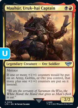 MTG Mauhur Uruk-hai Captain Lord of the Rings Uncommon Legendary Creature NM - Image 1