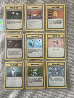 1999 Original Vintage Pokemon Trainer Set (9) Card Lot WOTC Rare Non Holo - Image 1